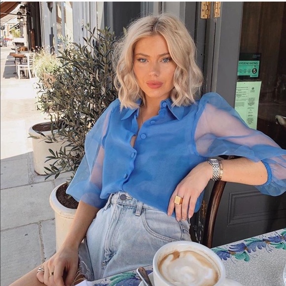 Zara Tops Zara Organza Blouse With Full Sleeves Poshmark